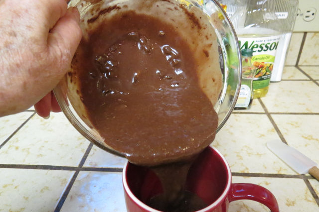 Pour mixed ingredients into your cup/mug