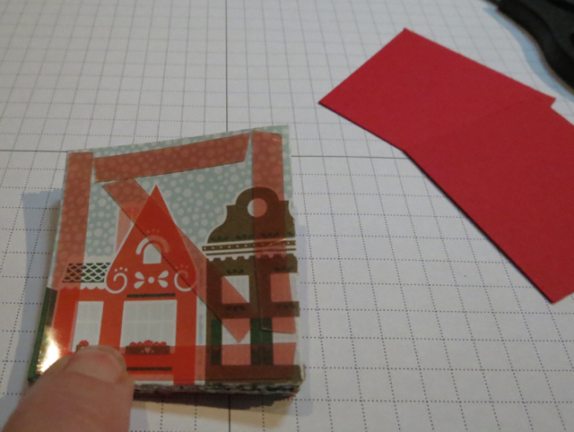 Place a diagonal piece of Red Sticky Tape on the diagonal of each of the 'end' pieces of the stack