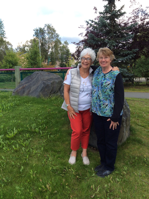 Blythe with Betty Kincannon in Anchorage, August 11, 2014