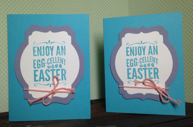 Their finished EGG-cellent card fronts