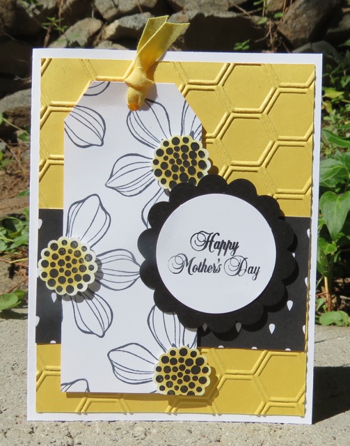 Mother's Day card with honeycomb background