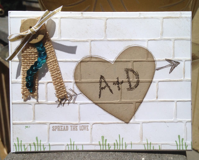 Graffiti Anniversary Card using Brick Wall TIEF (138288)