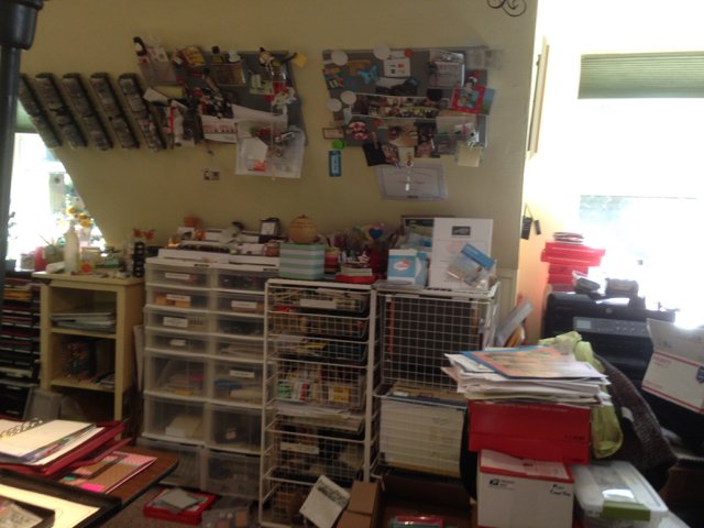 Walls, flat spaces, floors were full of stampin' stuff