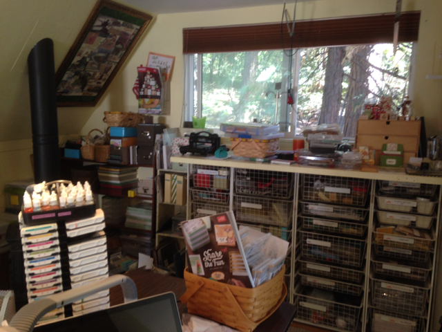 Walls, flat spaces, floors were full of stampin' stuff