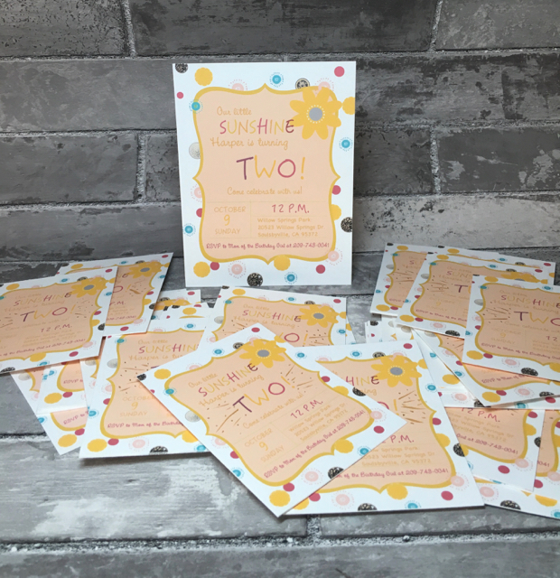 Harper's finished birthday invitation