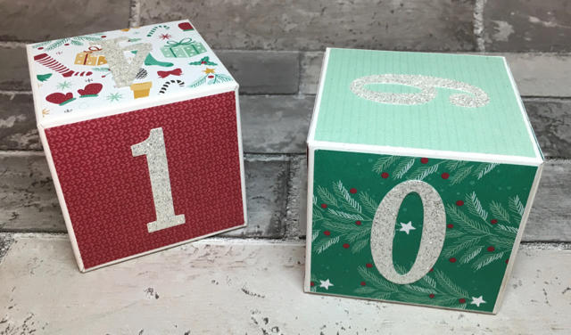 White gift Boxes (142000) + Presents & Pinecones Designer Series Paper (141986))