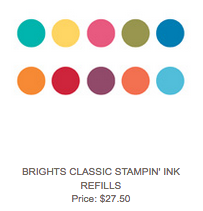 Brights ink refills, $27.50