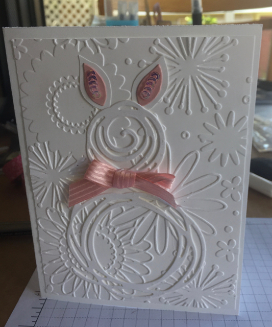 Swirly Scribbles White bunny card