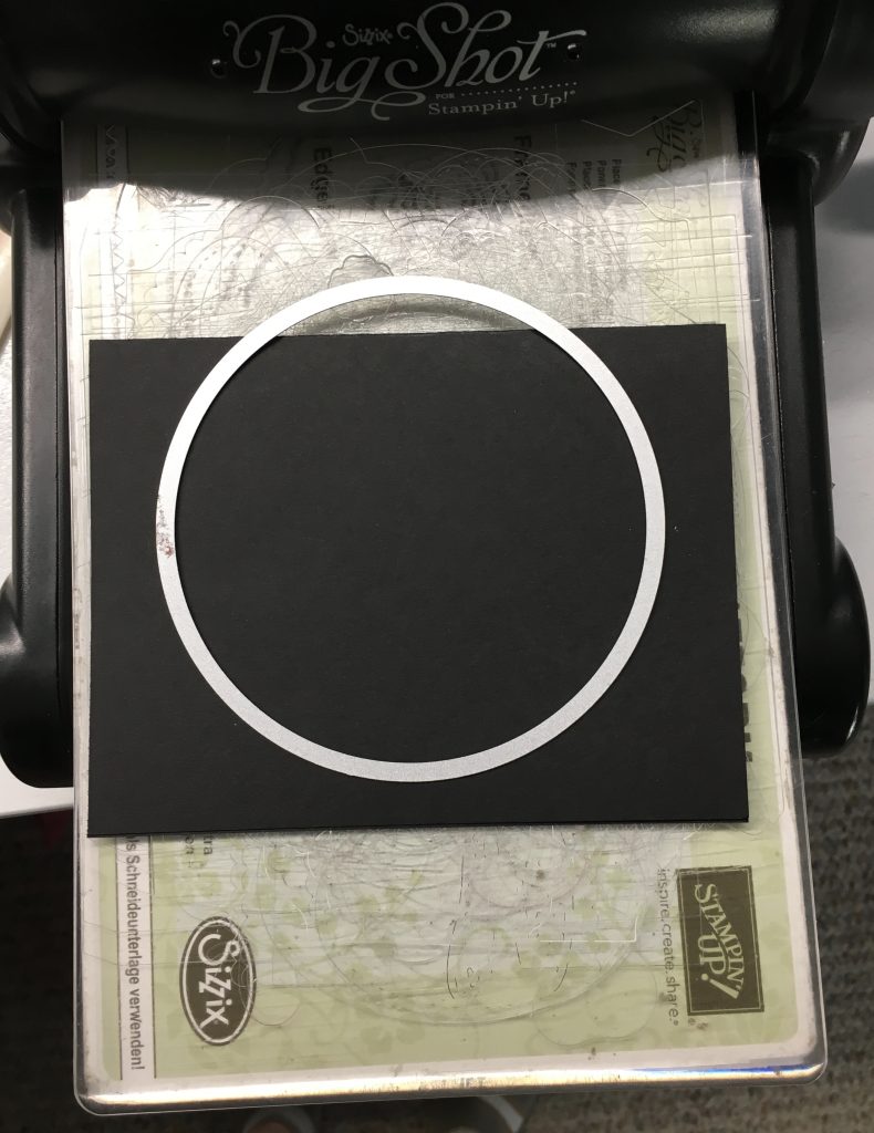 Cut card base using layering circle die
