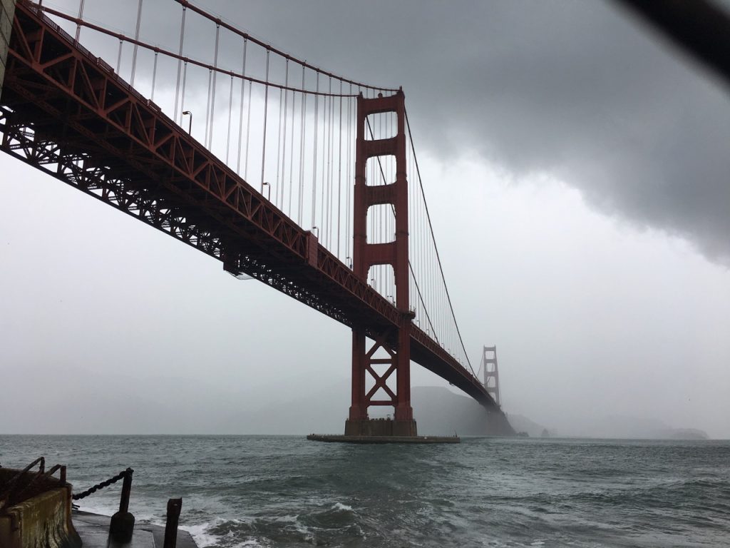 Golden Gate bridge pre-storm