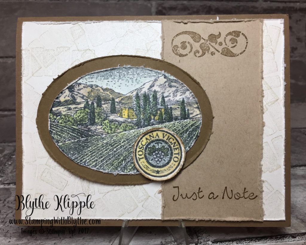This Tuscany Vineyard brought me serenity - Just a note my original card