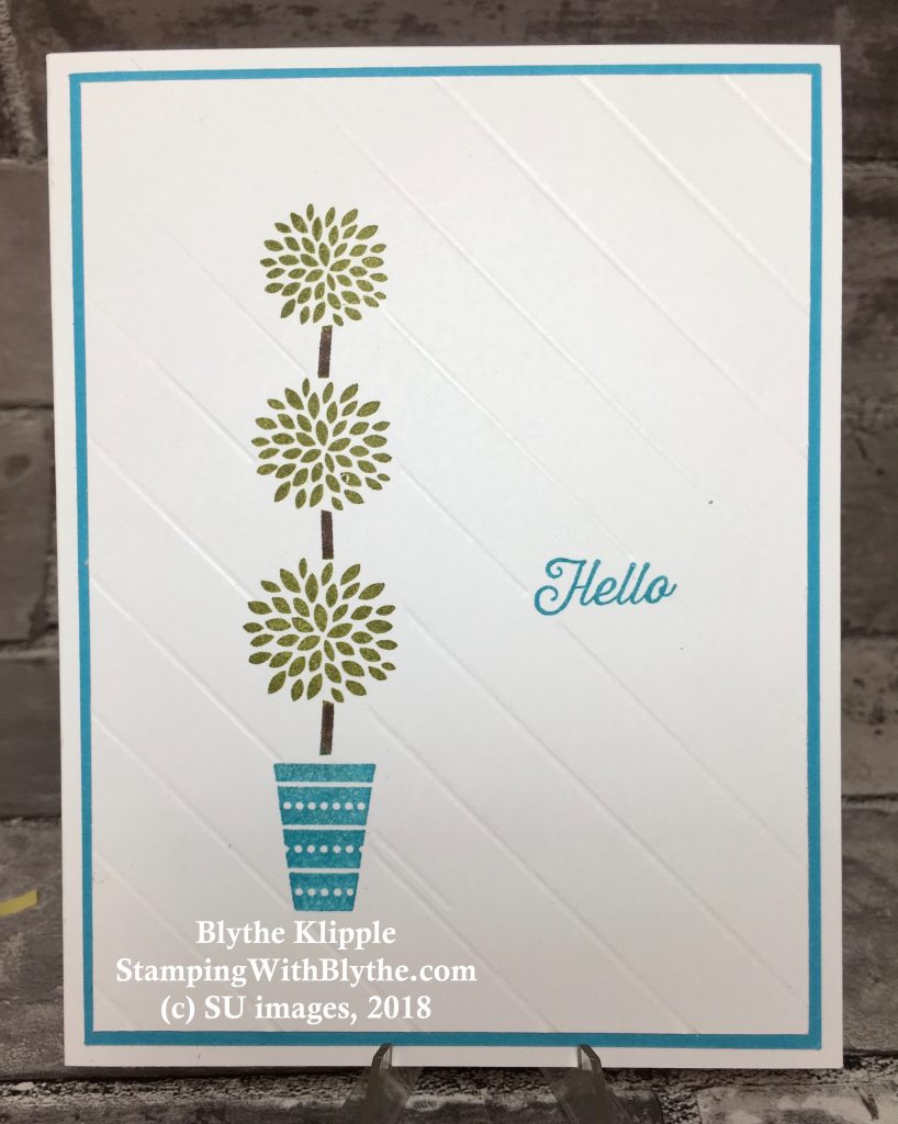Quick and Almost Easy Topiary Hello Card