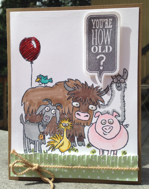 You're how old? From the Herd stamp set, Stampin' Up!